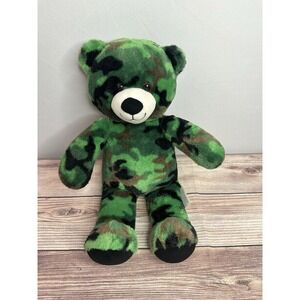 Build-A-Bear Camouflage 18" Teddy Bear Plush Stuffed Animal Military Camo Green